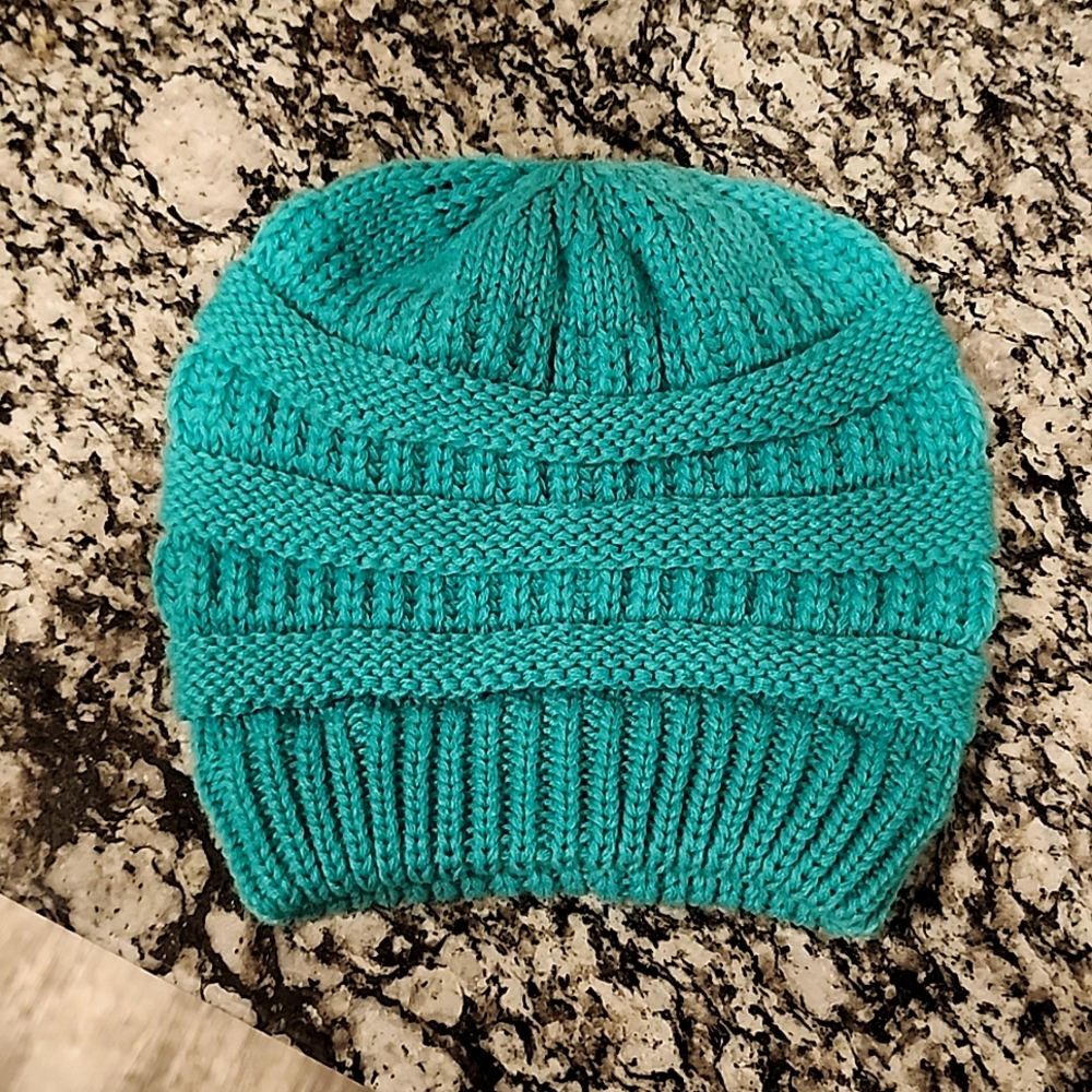 Teal green, winter beanie, hat. Never worn.